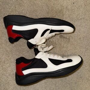 Prada Red, Black, and White Men's Sneakers